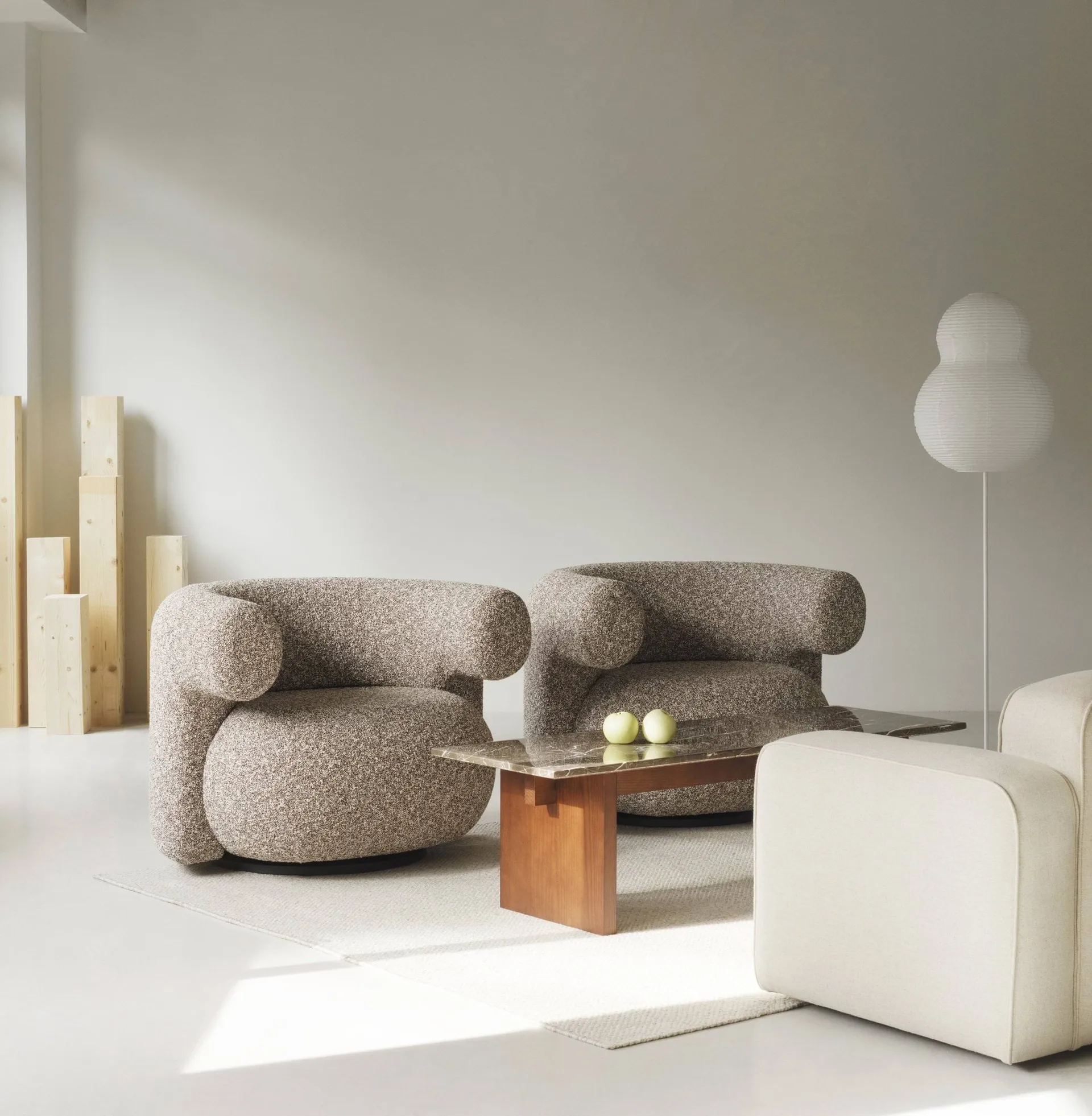 Puff Bubble golvlampa, Vit Normann Copenhagen