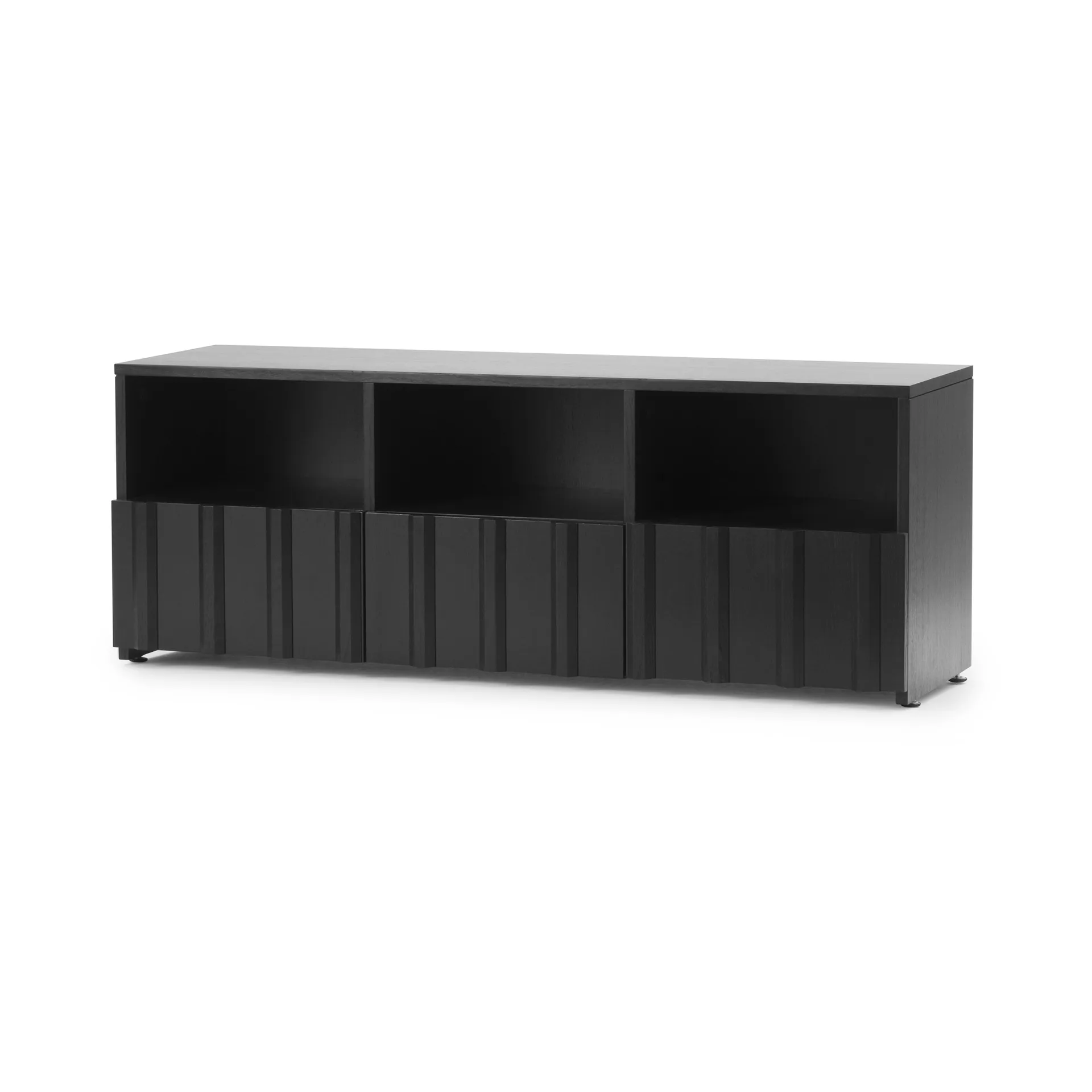 Rib sideboard hybrid, Soft black,, 44x120x38 cm Normann Copenhagen