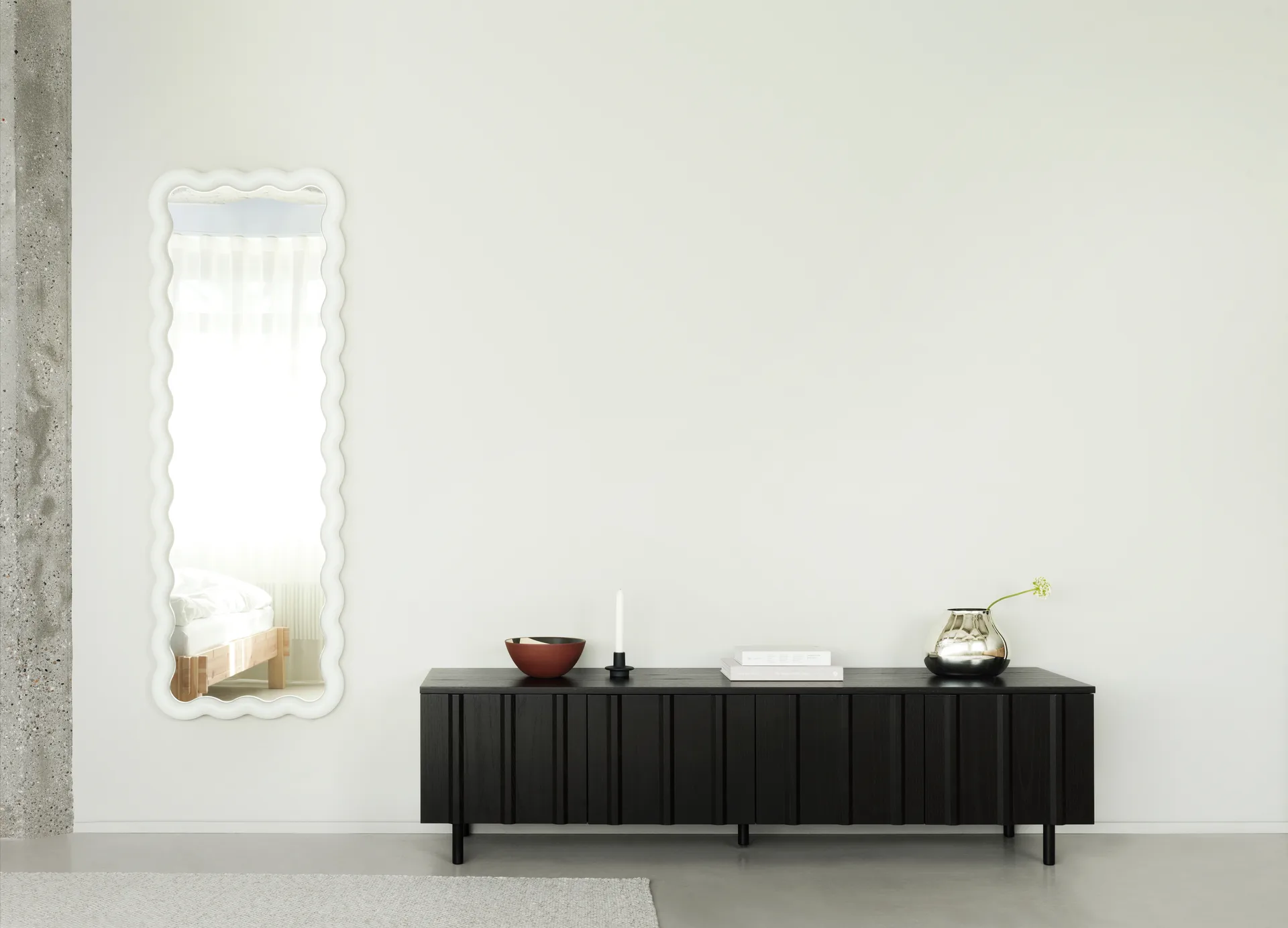Rib sideboard låg, Soft Black Normann Copenhagen