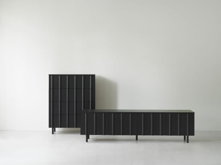 Rib sideboard låg, Soft Black Normann Copenhagen