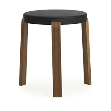Tap rund pall - Black, valnötsben, Ø35x43 cm - Normann Copenhagen