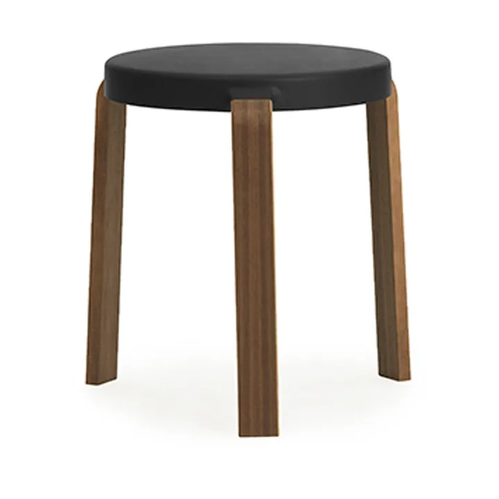 Tap rund pall - Black, valnötsben, Ø35x43 cm - Normann Copenhagen