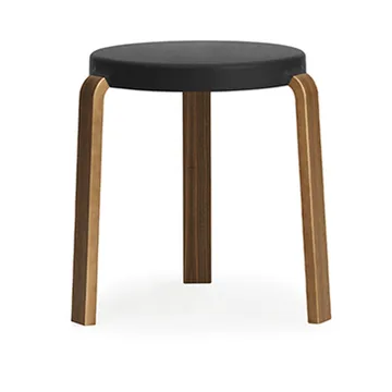 Tap rund pall - Black, valnötsben, Ø35x43 cm - Normann Copenhagen