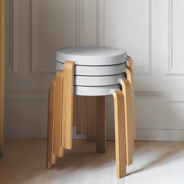 Tap rund pall - Black, valnötsben, Ø35x43 cm - Normann Copenhagen