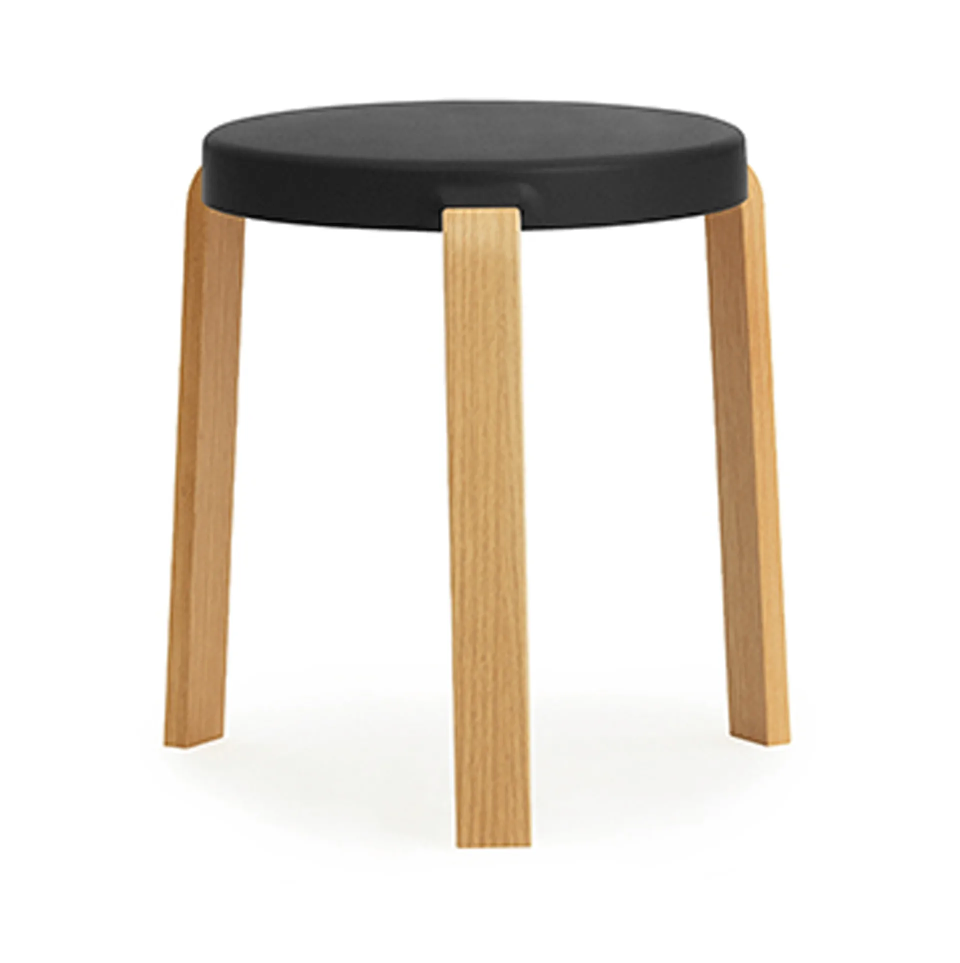 Tap rund pall, Svart-ek, Ø41x43 cm Normann Copenhagen