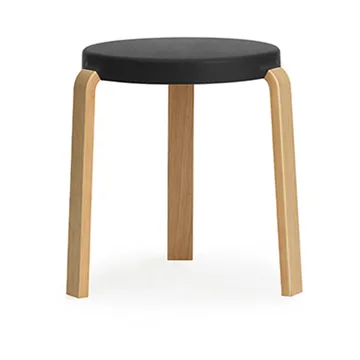 Tap rund pall - Svart-ek, Ø41x43 cm - Normann Copenhagen