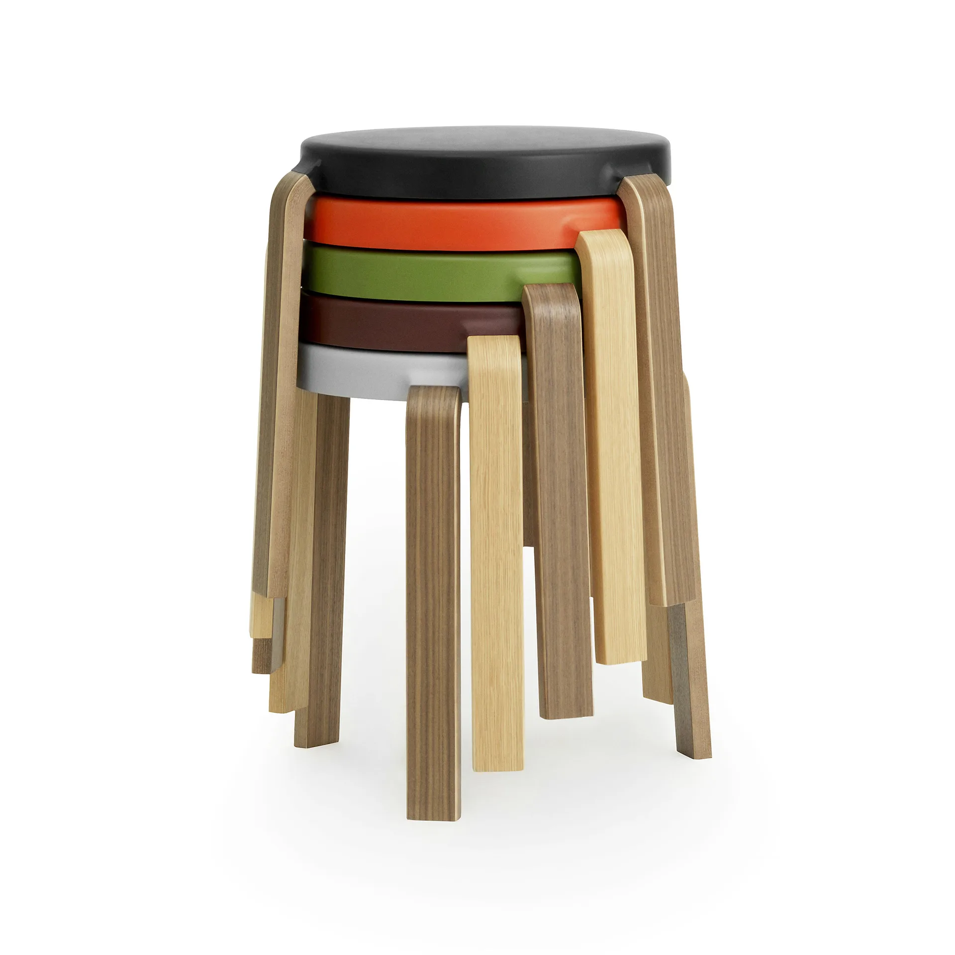 Tap rund pall, Svart-ek, Ø41x43 cm Normann Copenhagen