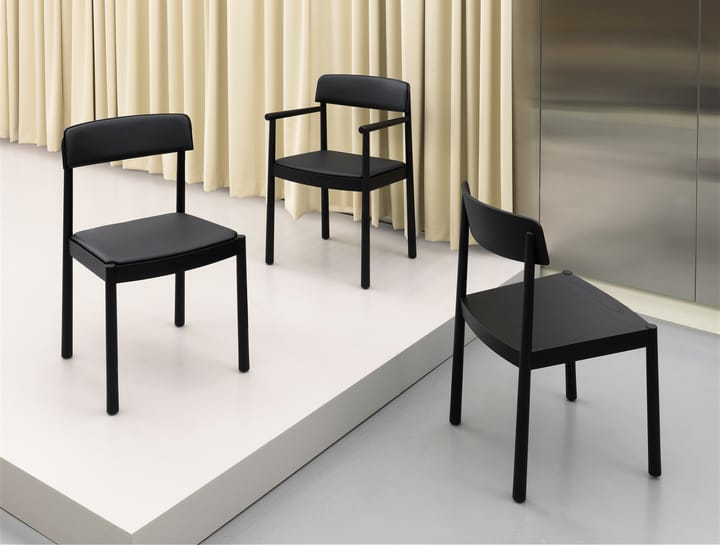 Timb stol med dyna - Black/ Ultra Leather - Black - Normann Copenhagen