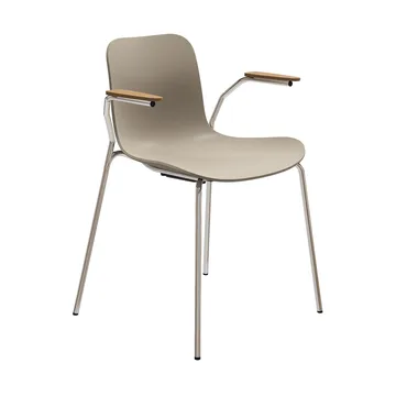 Langue stol med armstöd - Warm grey-kromt stativ, armstöd light smoke - NORR11