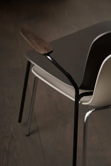 Langue stol med armstöd - Warm grey-kromt stativ, armstöd light smoke - NORR11
