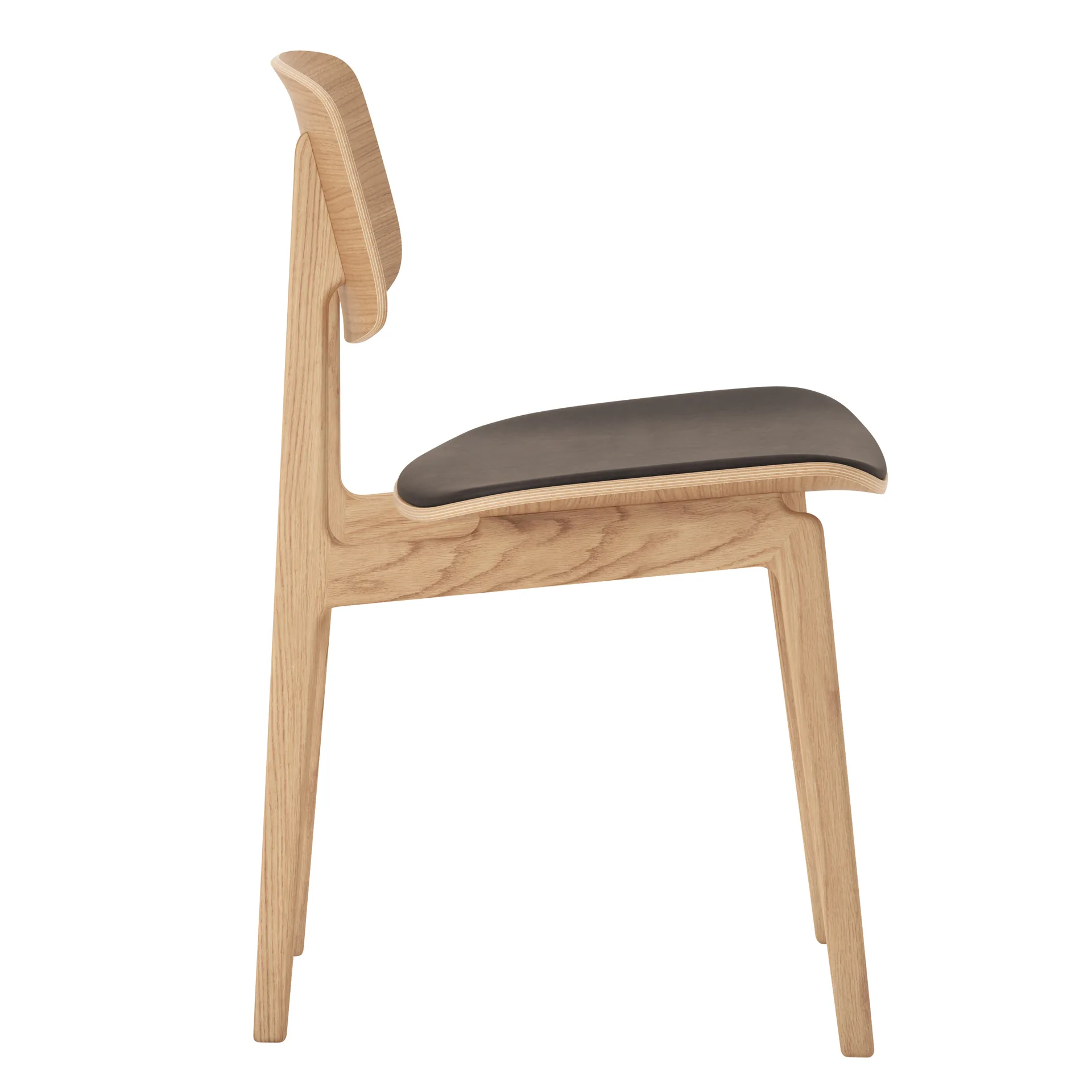 NY11 stol med lädersits ek, Dunes dark brown NORR11