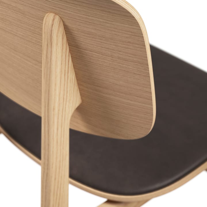 NY11 stol med lädersits ek, Dunes dark brown NORR11