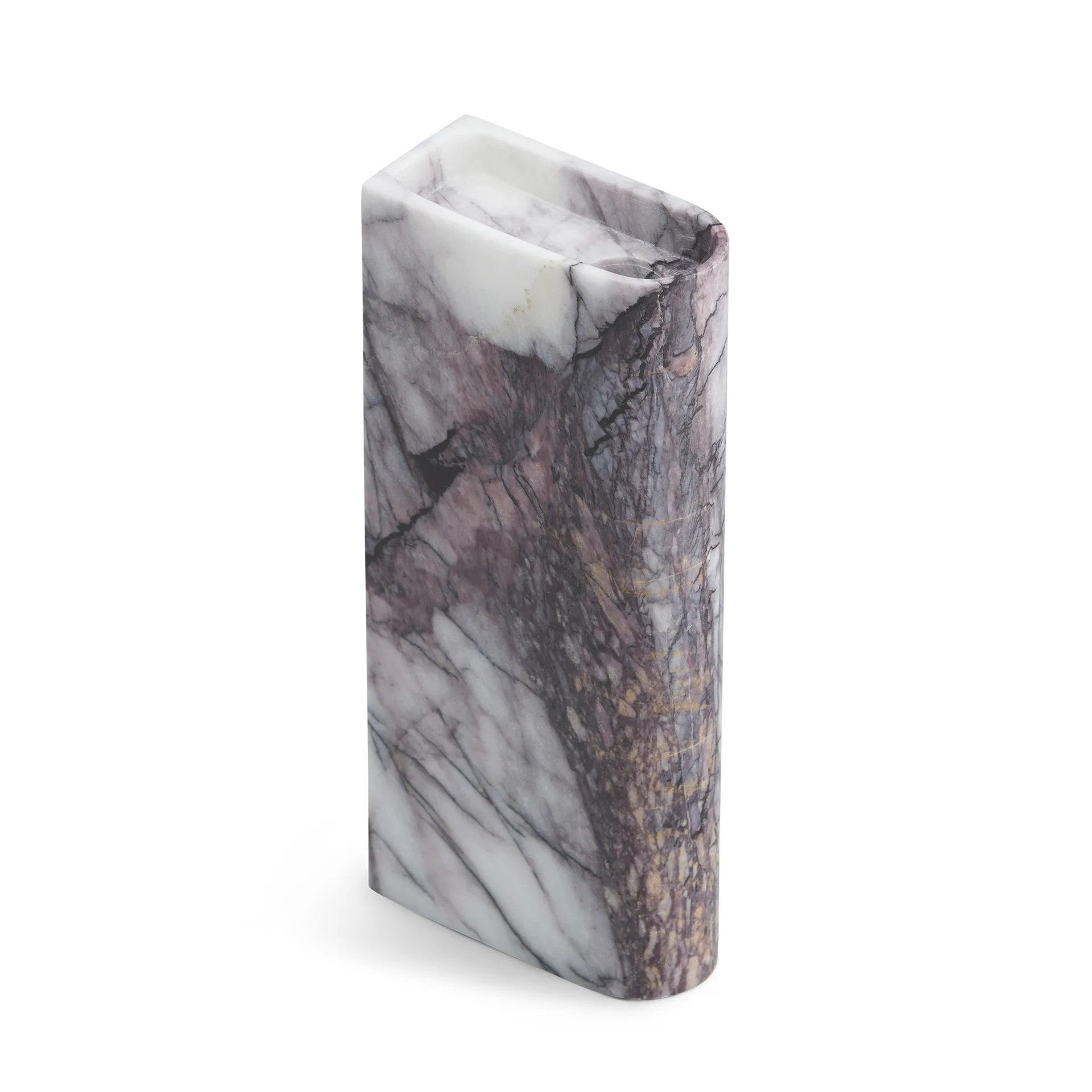 Monolith ljushållare tall, Mixed white marble Northern