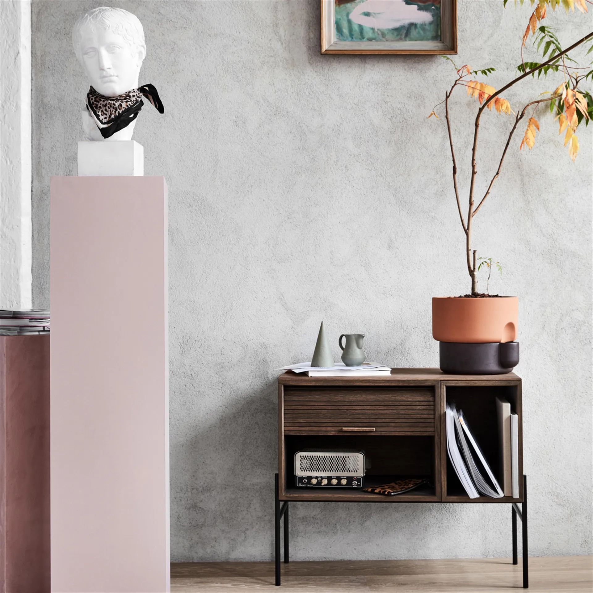 Oasis självvattnande kruka stor Ø27.5 cm, Terracotta-Svart Northern