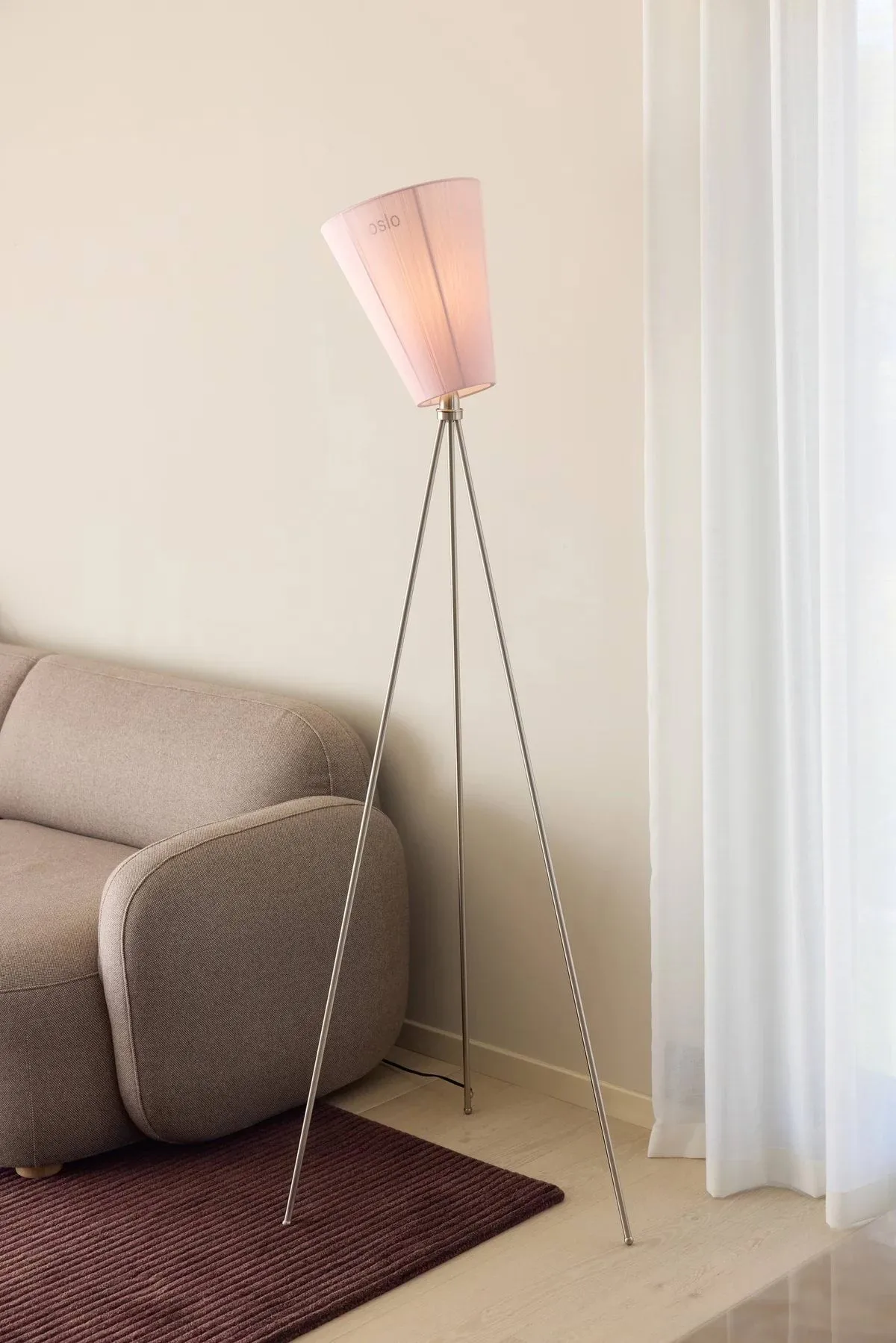 Oslo wood skärm till golvlampa limited edition, Muted pink Northern