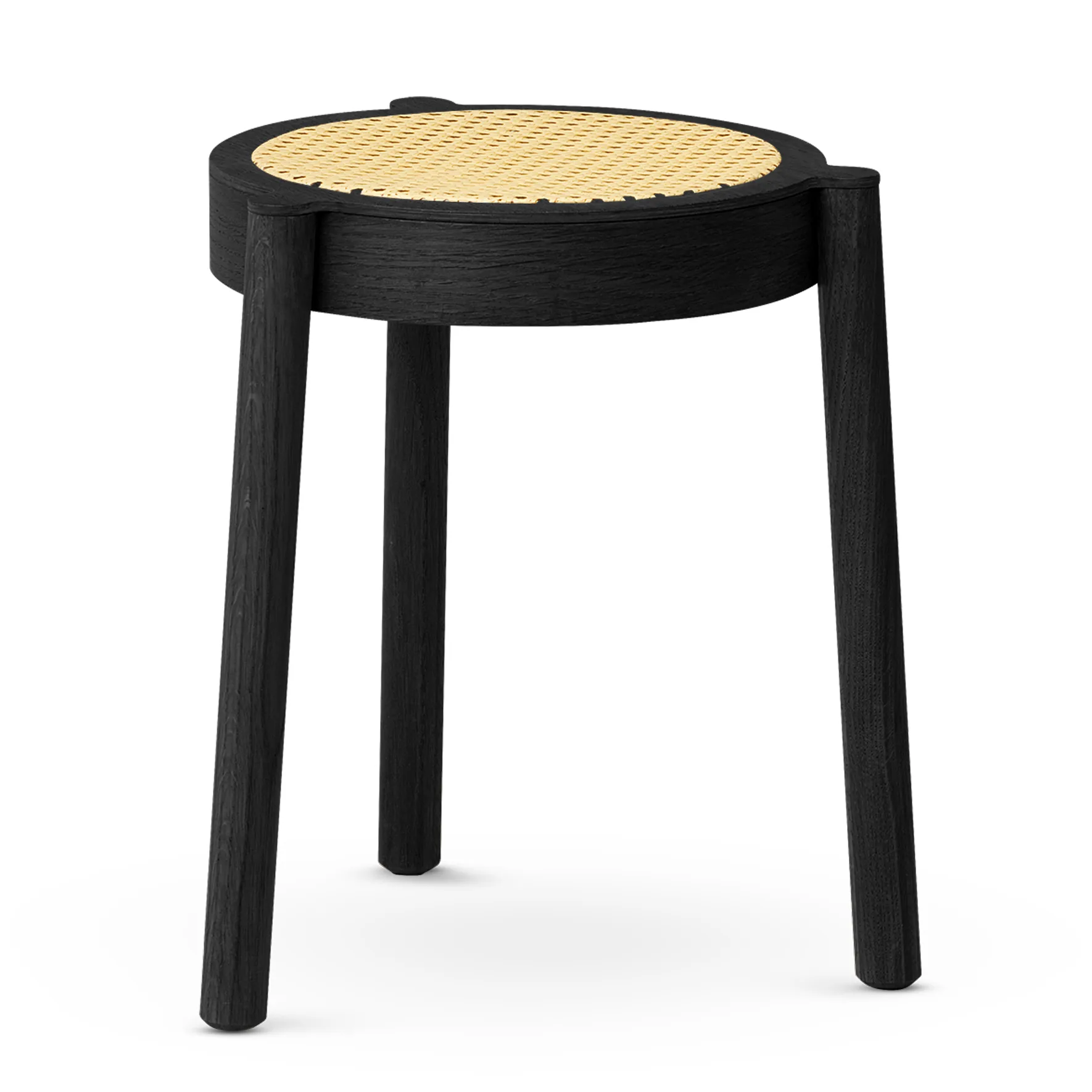 Pal rund pall med rottingsits, Svart ek, Ø37x46 cm Northern