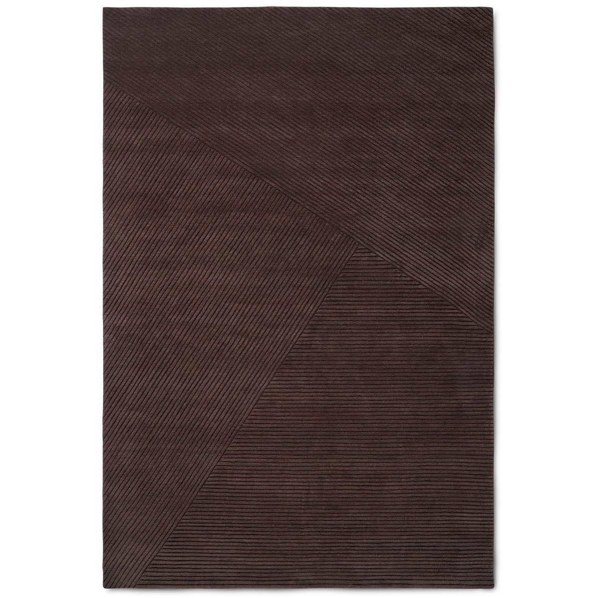 Northern Row matta stor 200x300 cm Mörkbrun | Skandinavisk Design | Ullmattor | Brun