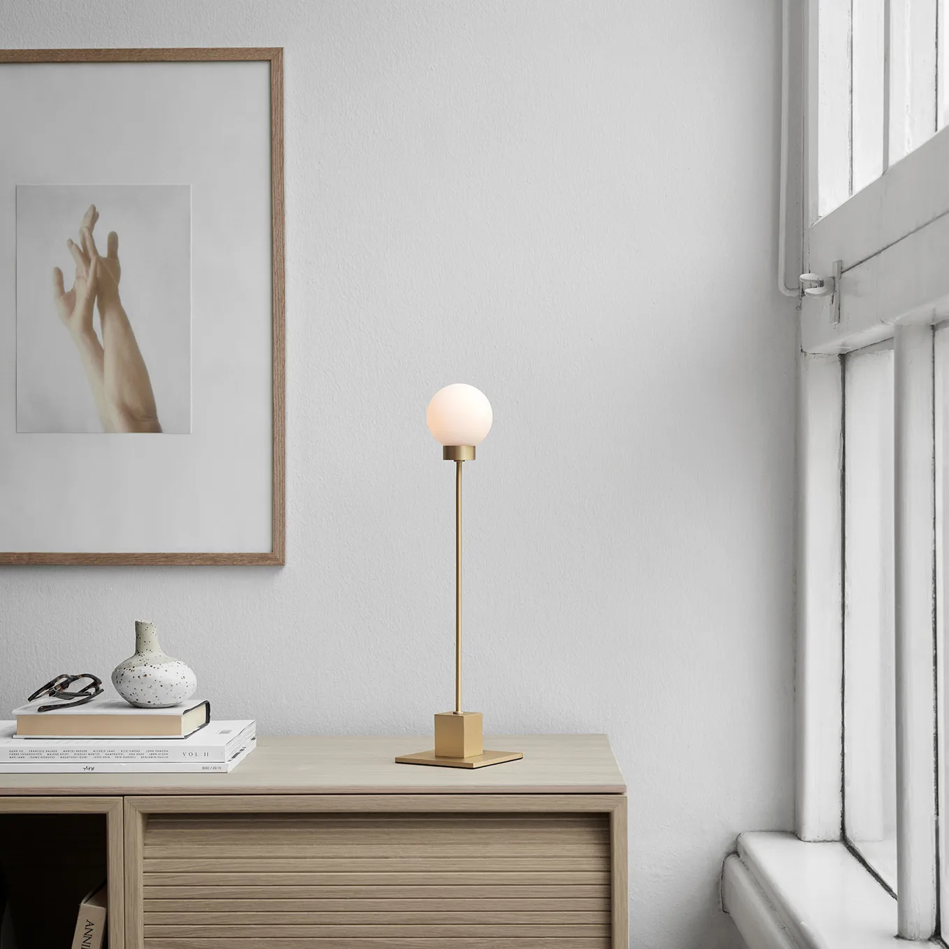 Snowball bordslampa, Mässing Northern