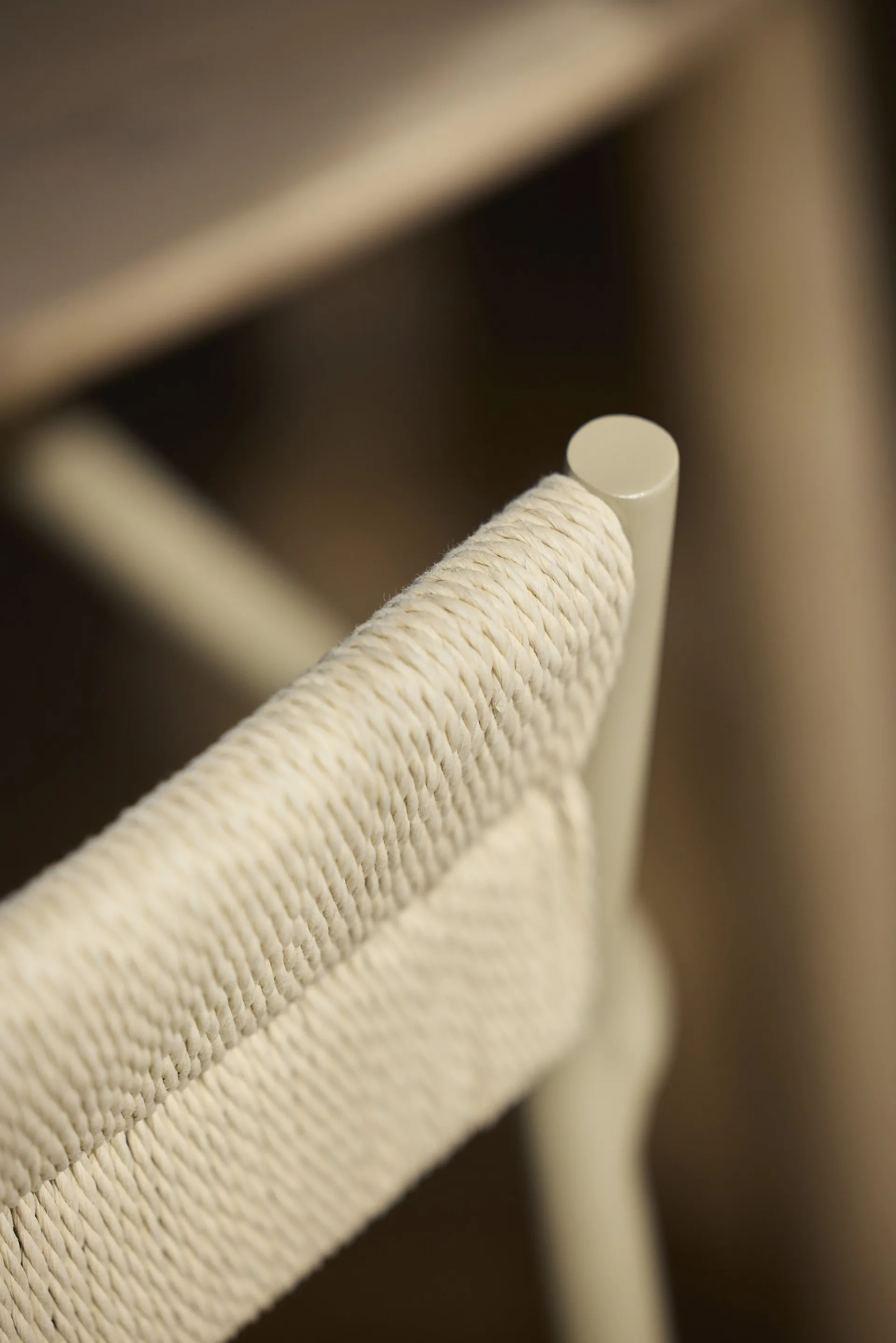 Vev karmstol, Grey beige-natural rope Northern