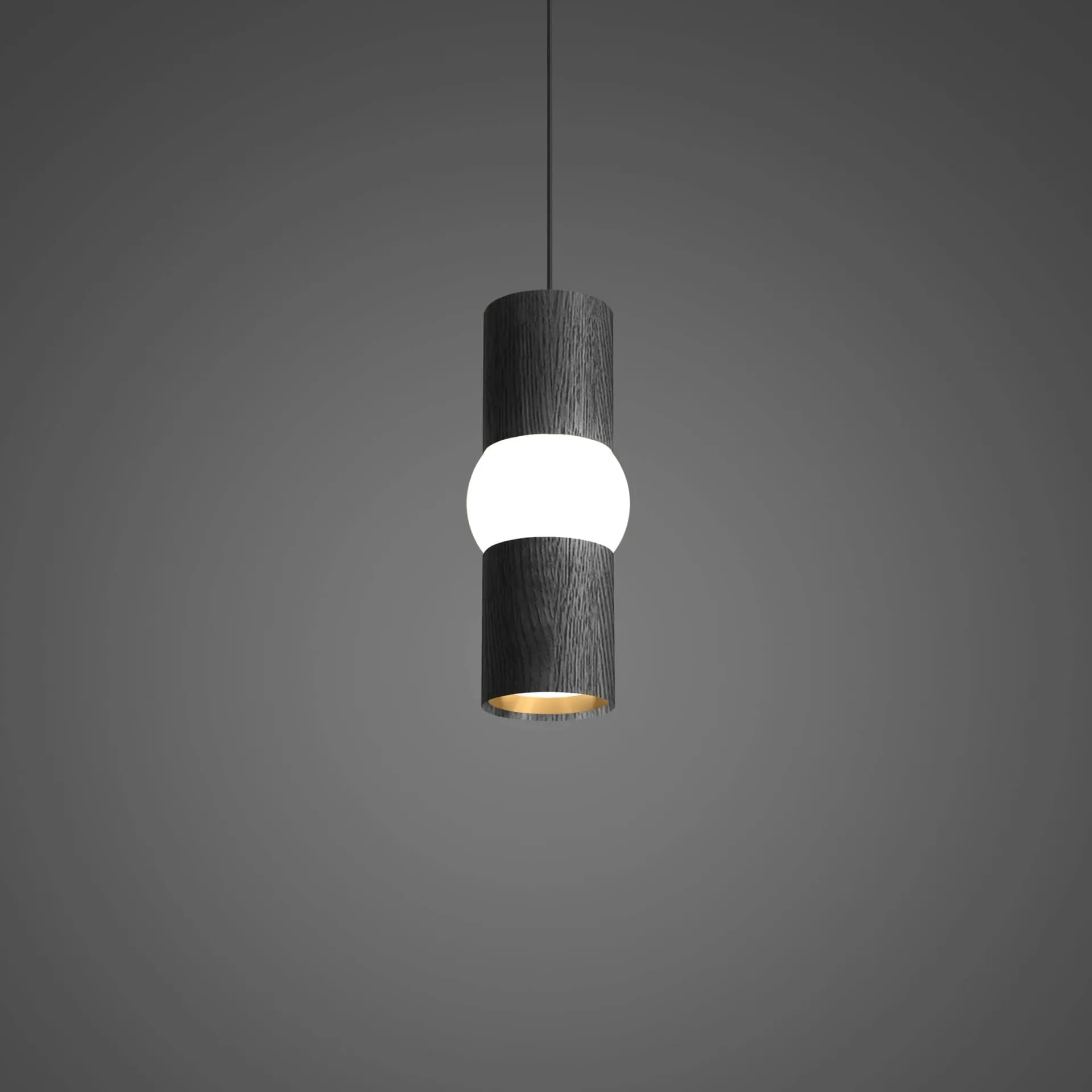 Lightbone pendel, Small 24 cm, black oak Oblure