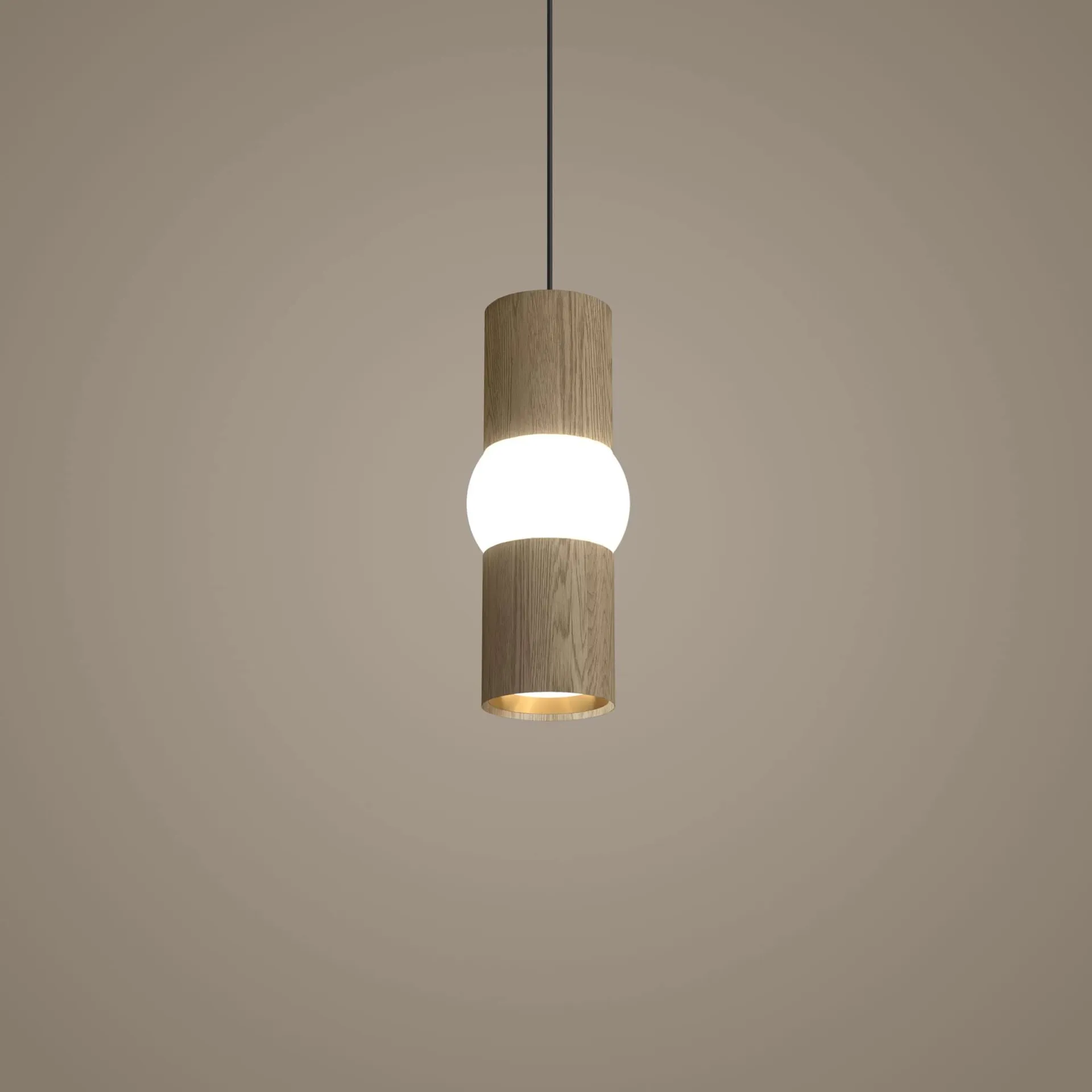 Lightbone pendel, Small 24 cm, natural oak Oblure
