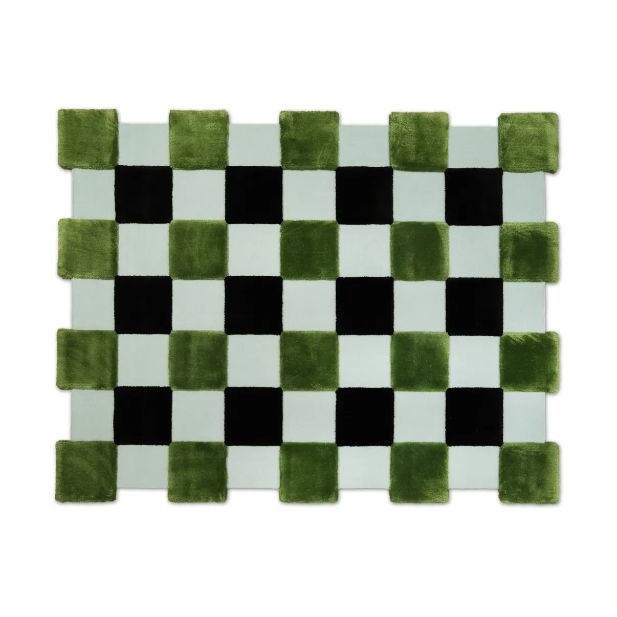 ODC Segment Rug Collection Square matta, Green-black-mint, 196x252 cm Ogeborg