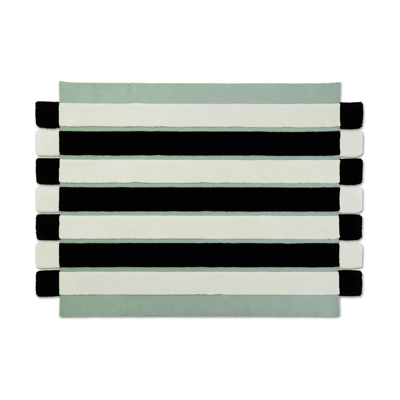 ODC Segment Rug Collection Stripe Chess matta, Mint-white-black, 200x300 cm Ogeborg