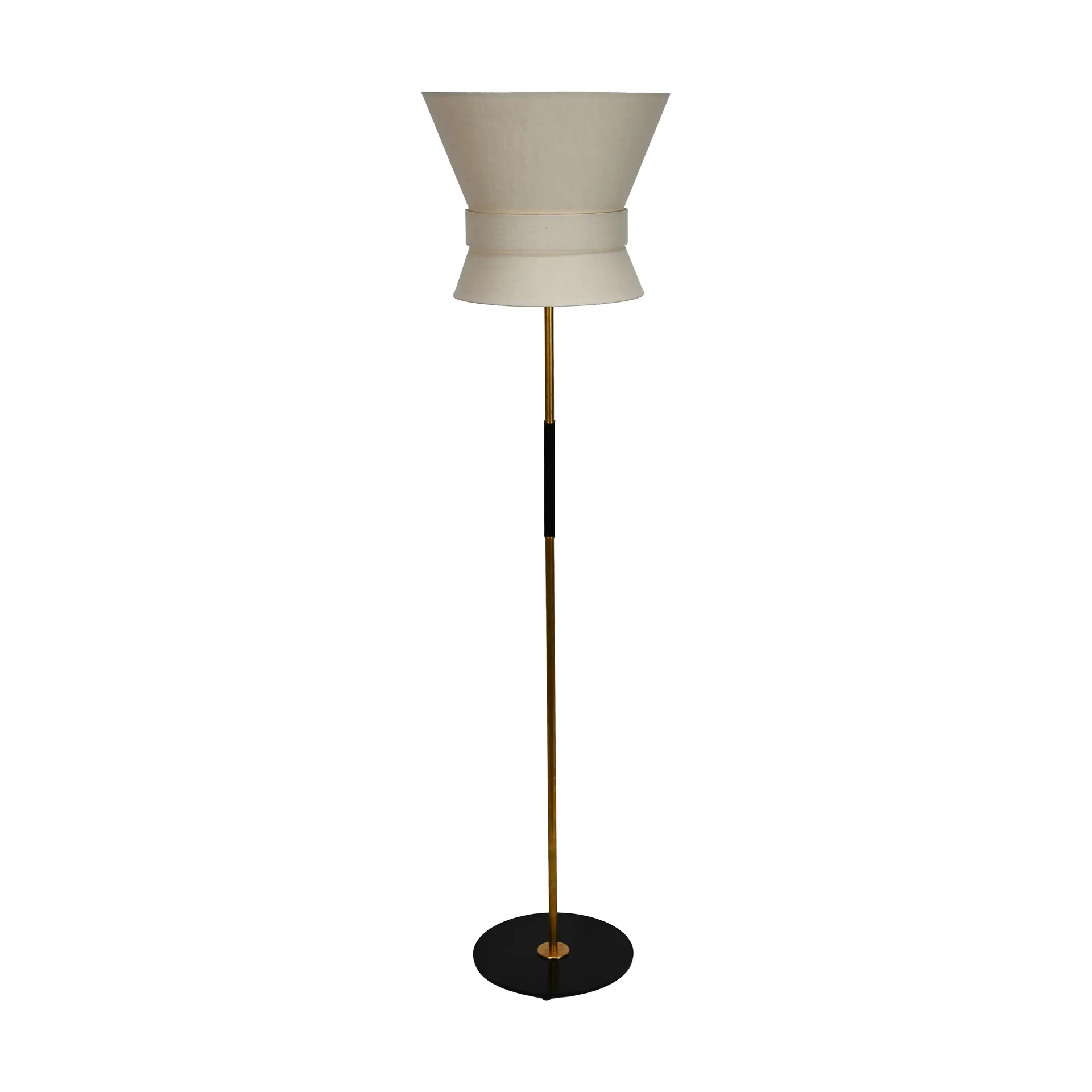 Bow golvlampa, Rå mässing-cream white, large 159 cm Örsjö Belysning