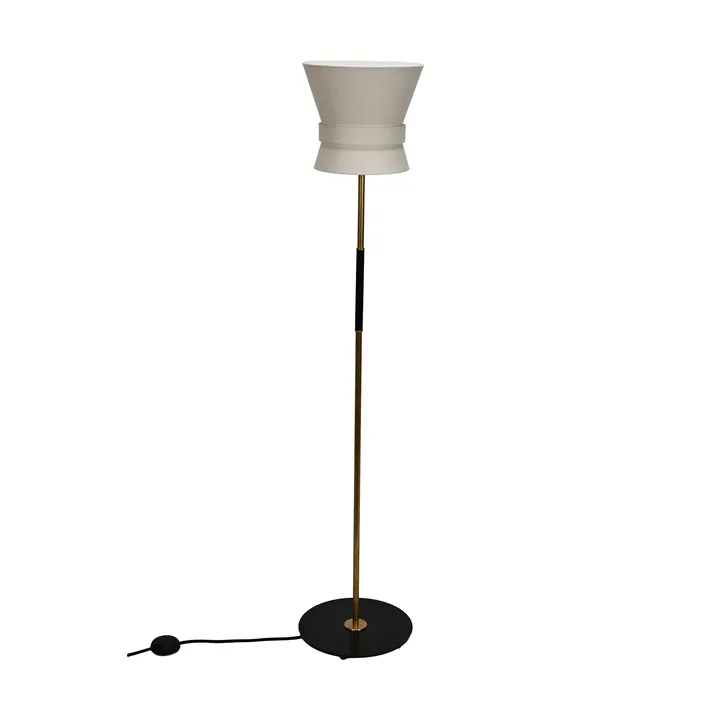 Bow golvlampa - Rå mässing-cream white, small 147 cm - Örsjö Belysning
