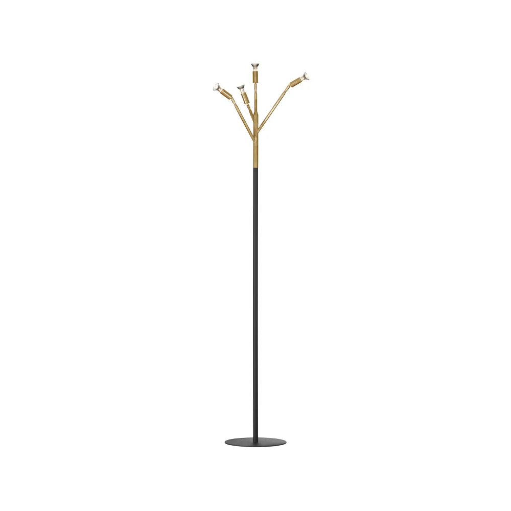 Kvist 4 golvlampa, mässing-svart Örsjö Belysning