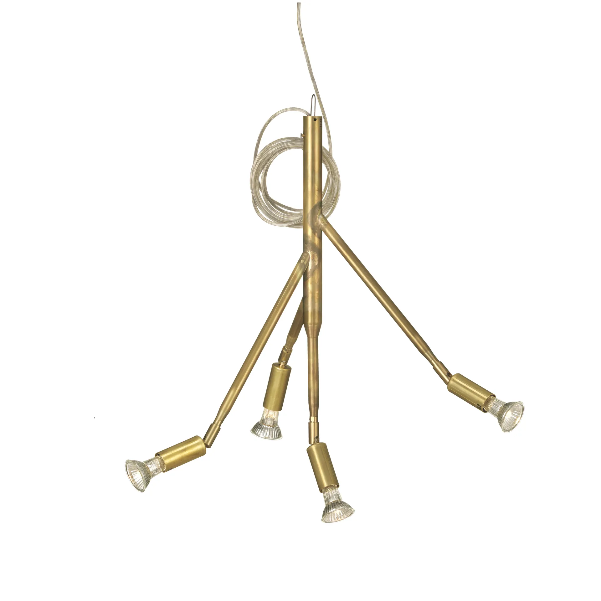 Kvist 4 pendel, rå mässing Örsjö Belysning