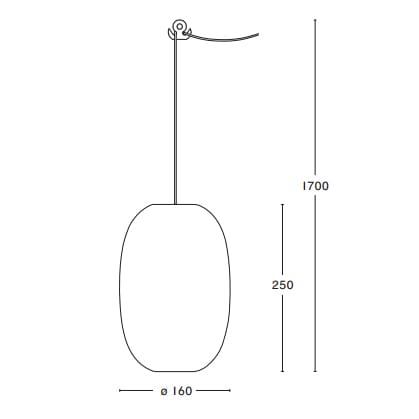 Pebble taklampa avlång, varmgrå-glas Örsjö Belysning