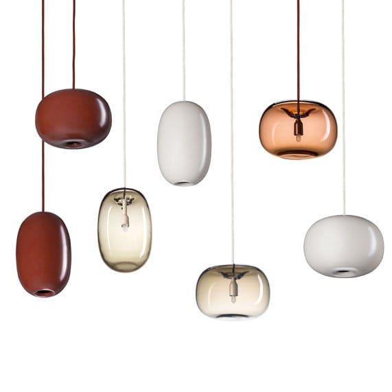 Pebble taklampa knubbig, varmgrå-glas Örsjö Belysning