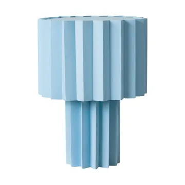 Plissé bordslampa textil - Ljusblå, 40,9 cm - Örsjö Belysning
