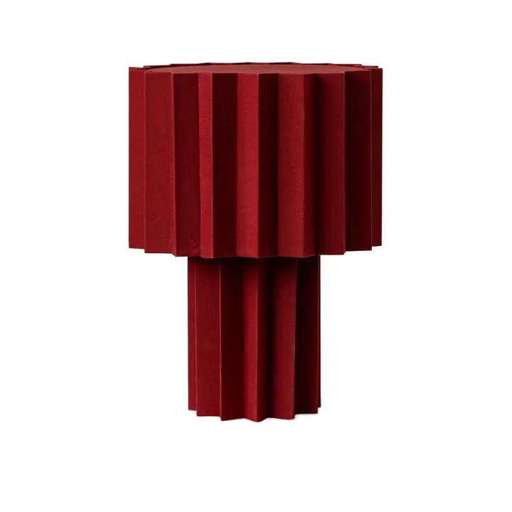Plissé bordslampa textil - Röd, 40,9 cm - Örsjö Belysning