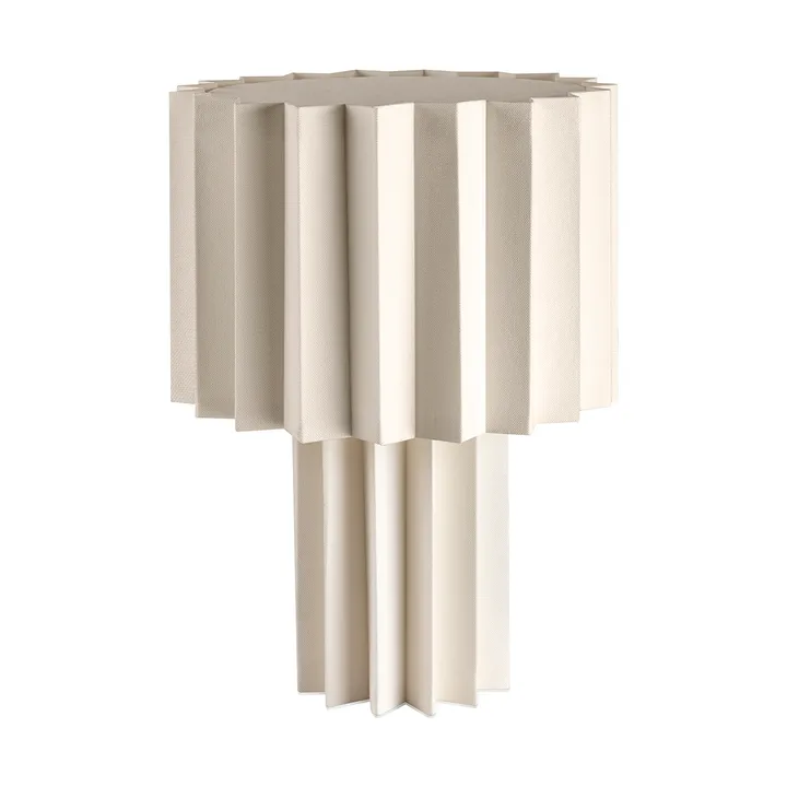 Plissé bordslampa textil - Vit, 40,9 cm - Örsjö Belysning