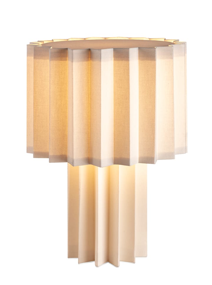 Plissé bordslampa textil, Vit Örsjö Belysning