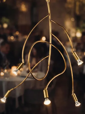 Ranka 5 taklampa - Rå mässing - Örsjö Belysning