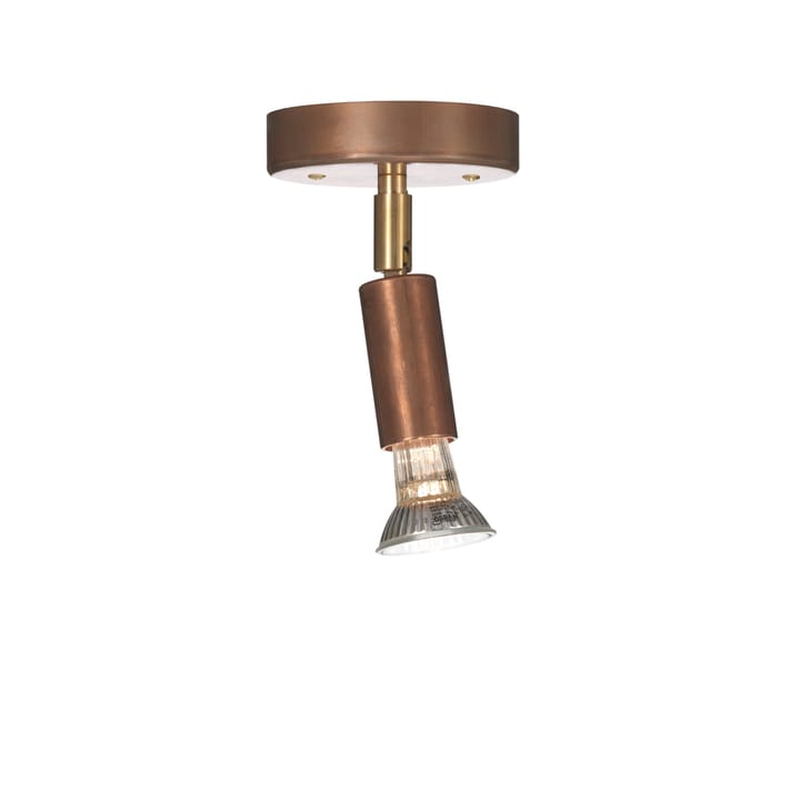 Star 1 vägglampa/taklampa - rå koppar, med kopplingshus - Örsjö Belysning