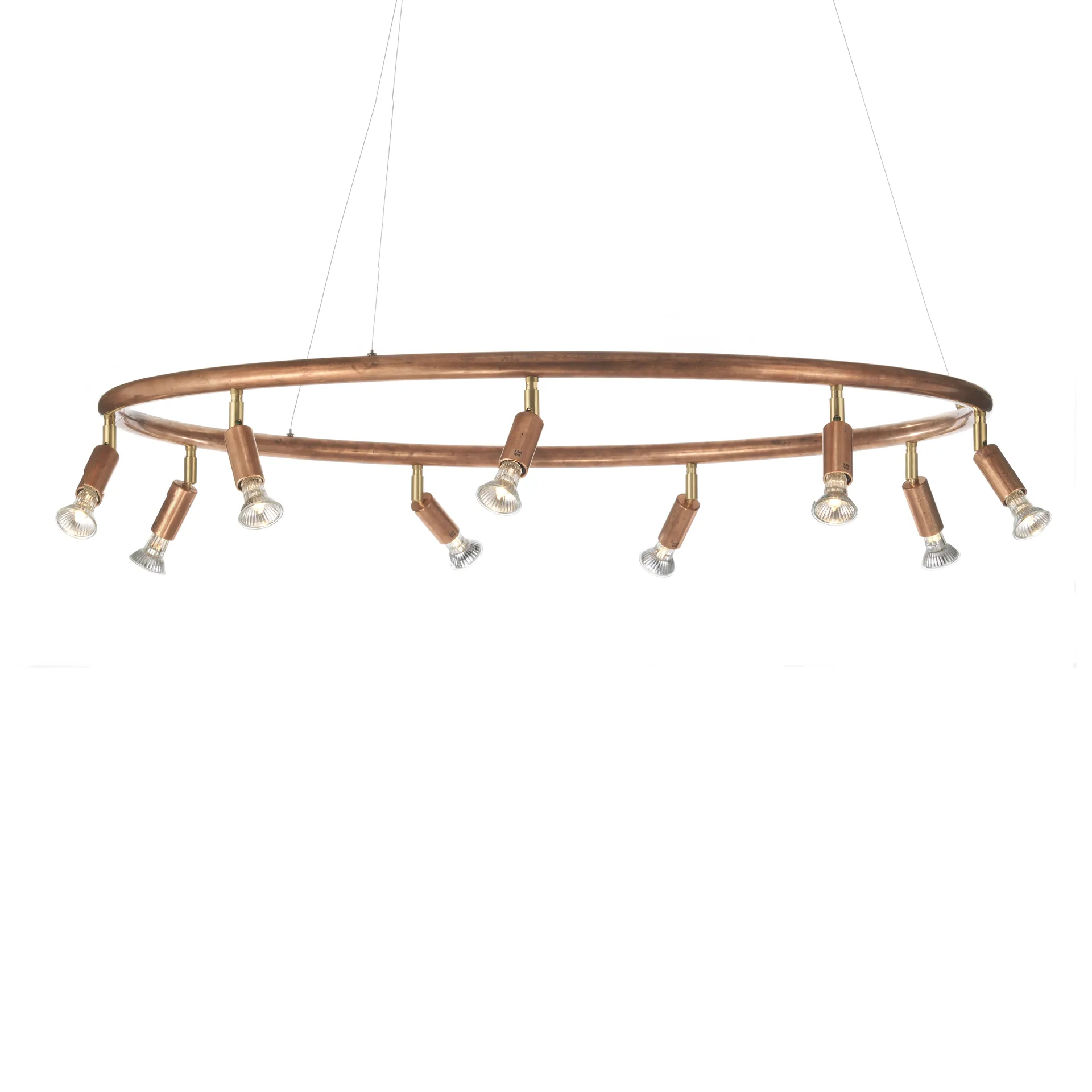 Star 9 lampa rund Ø100 cm, rå koppar Örsjö Belysning