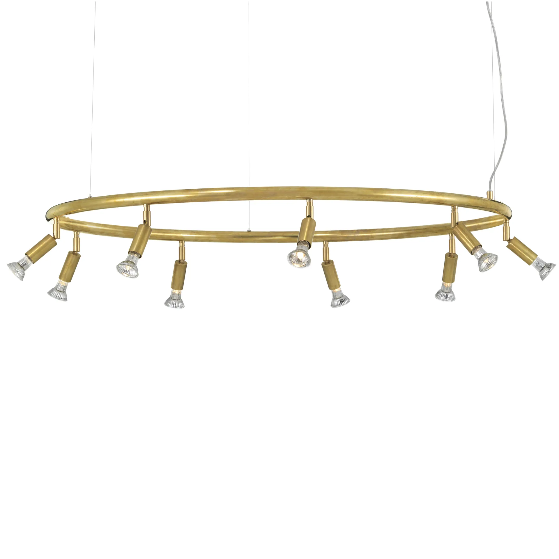 Star 9 lampa rund Ø100 cm, rå mässing Örsjö Belysning