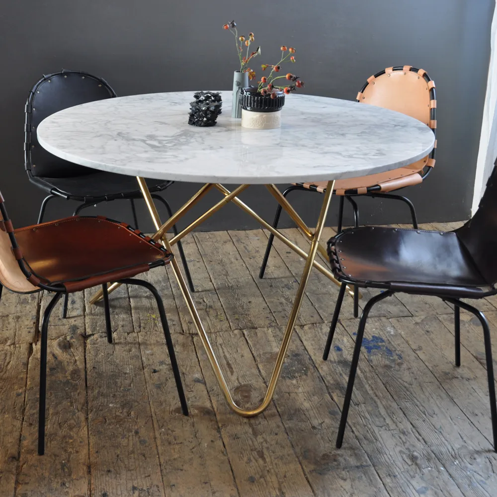 Big O Table matbord, Marmor marquina, rostfritt stativ OX Denmarq