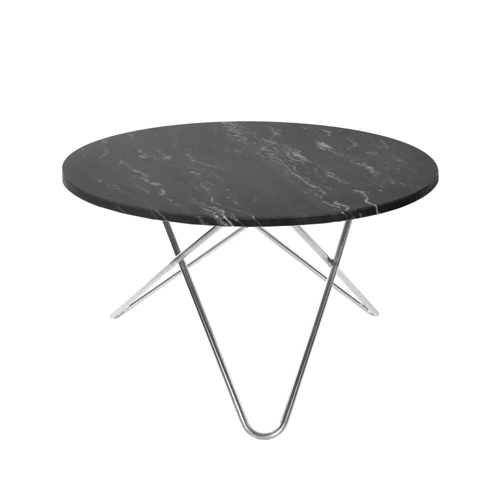 Big O Table matbord, Marmor marquina, rostfritt stativ OX Denmarq