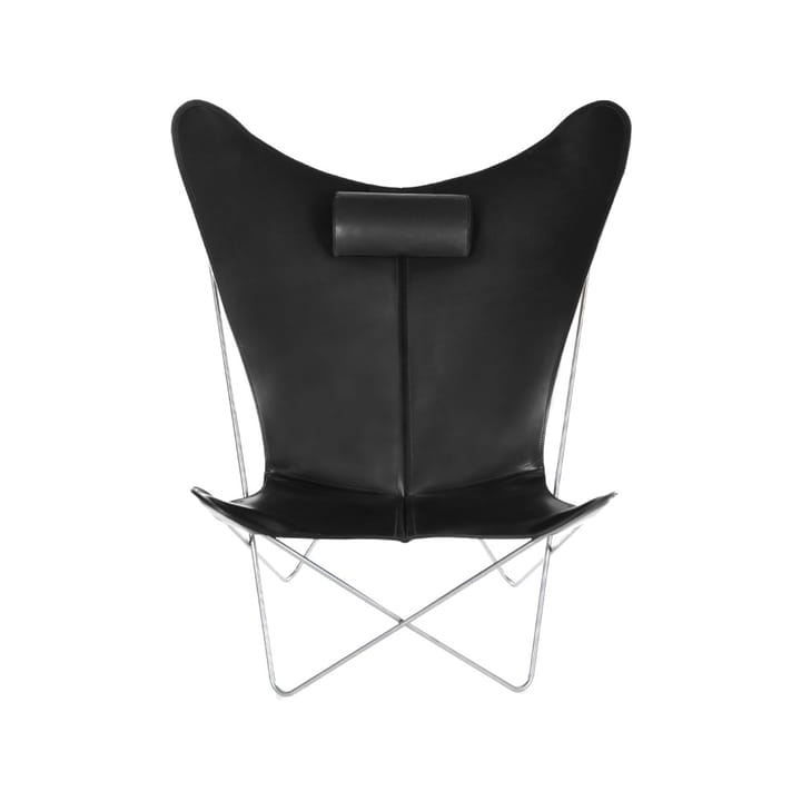 KS Chair fladdermusfåtölj - läder black, rostfritt stativ - OX Denmarq