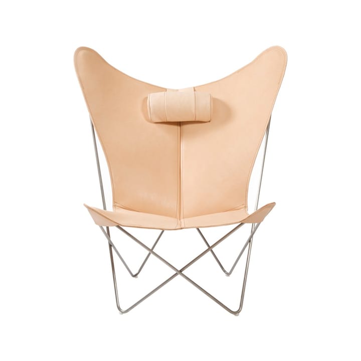 KS Chair fladdermusfåtölj - läder nature, rostfritt stativ - OX Denmarq