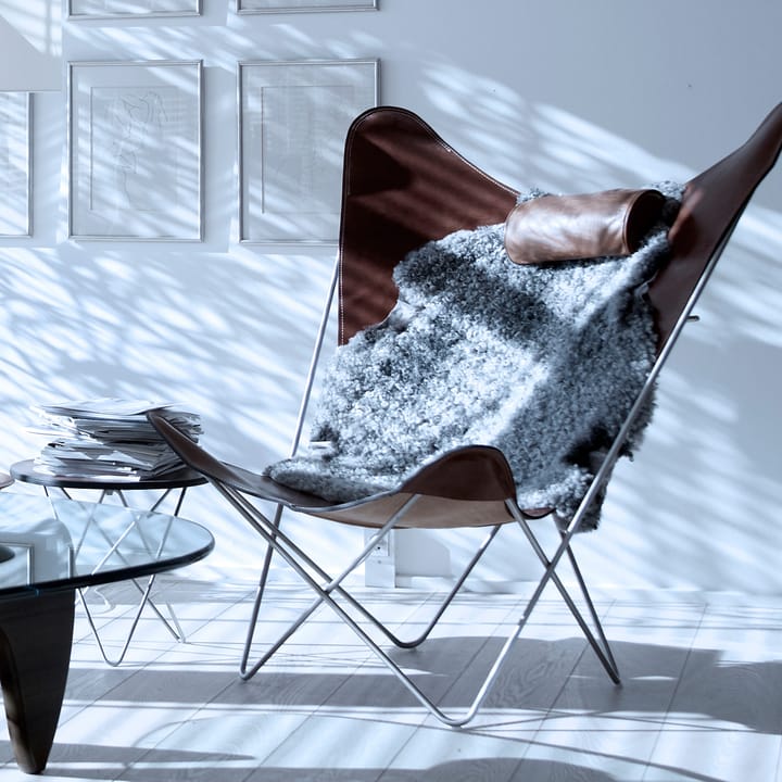 KS Chair fladdermusfåtölj - läder nature, rostfritt stativ - OX Denmarq