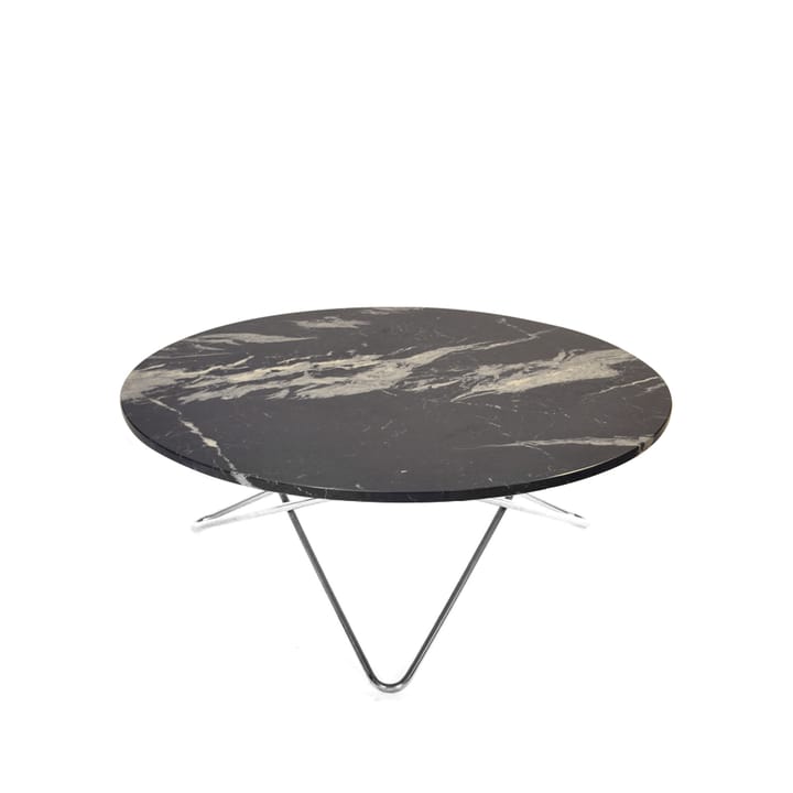Large O Table soffbord - Marmor marquina matt, rostfritt stativ - OX Denmarq