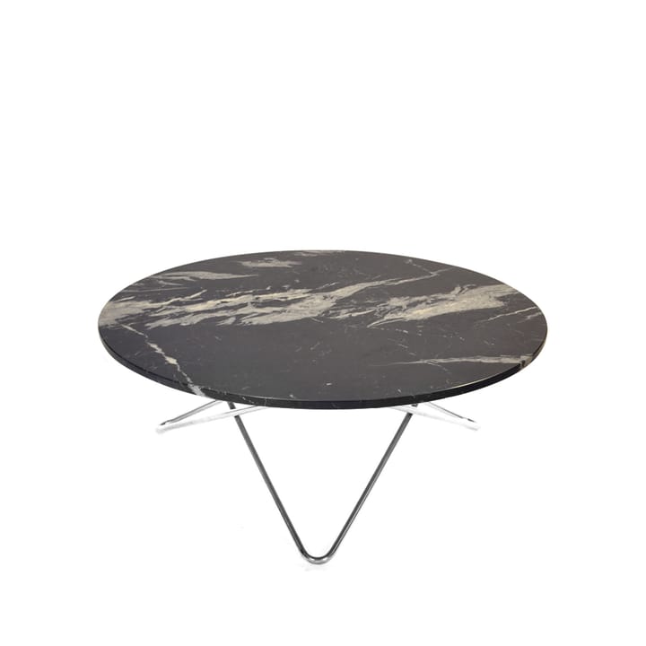 Large O Table soffbord - Marmor marquina matt, rostfritt stativ - OX Denmarq