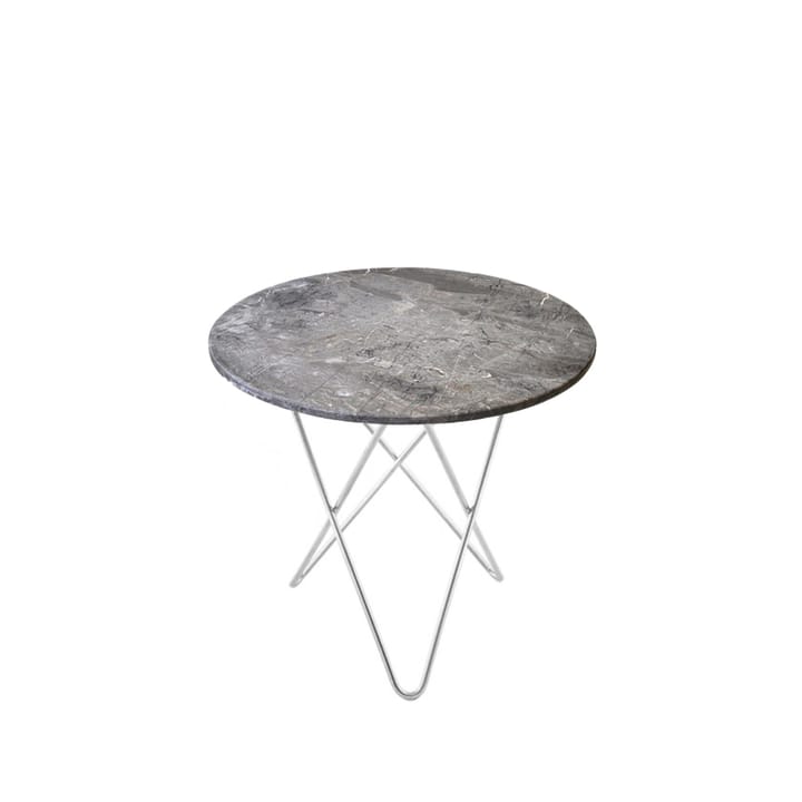 Mini O Table soffbord - Marmor grå, rostfritt stativ - OX Denmarq