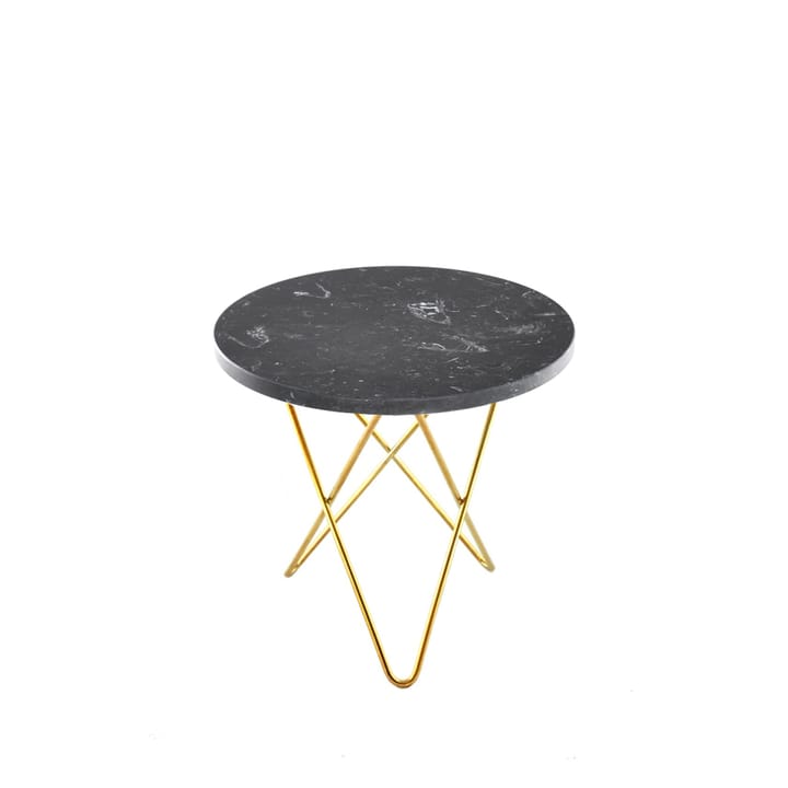 Mini O Table soffbord - Marmor marquina, mässingsstativ - OX Denmarq